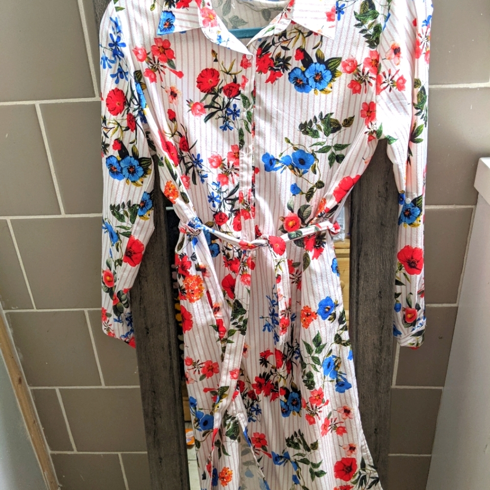 Floral button down dress